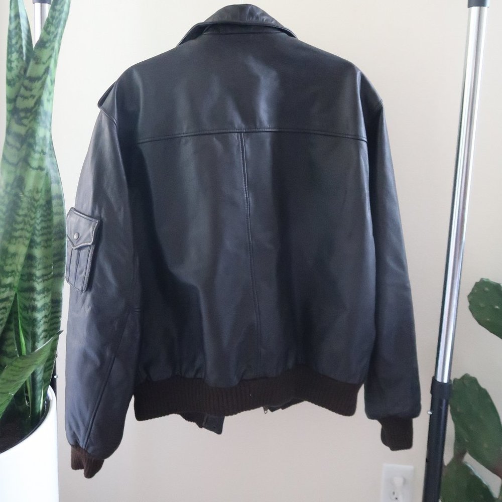 American Express Vintage Genuine Leather Bomber - Picture 5 of 5